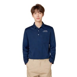 【訂製深藍翻領長袖Polo衫】|世紀廣場|零售娛樂行業|經典翻領設計|兩粒扣門襟|長袖款式|左胸帶口袋|白色刺繡字樣|市場推廣專員|長袖Polo公司  P1836 【訂製深藍翻領長袖Polo衫】|世紀廣場|零售娛樂行業|經典翻領設計|兩粒扣門襟|長袖款式|左胸帶口袋|白色刺繡字樣|市場推廣專員|長袖Polo公司  P1836